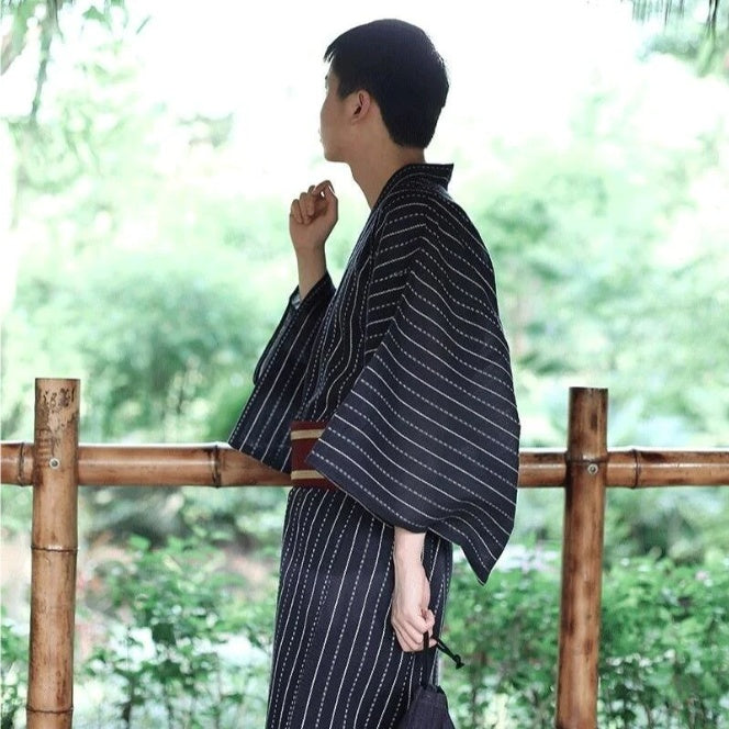 Japanese Men's Traditional Kimono Bathrobe And Household Clothes