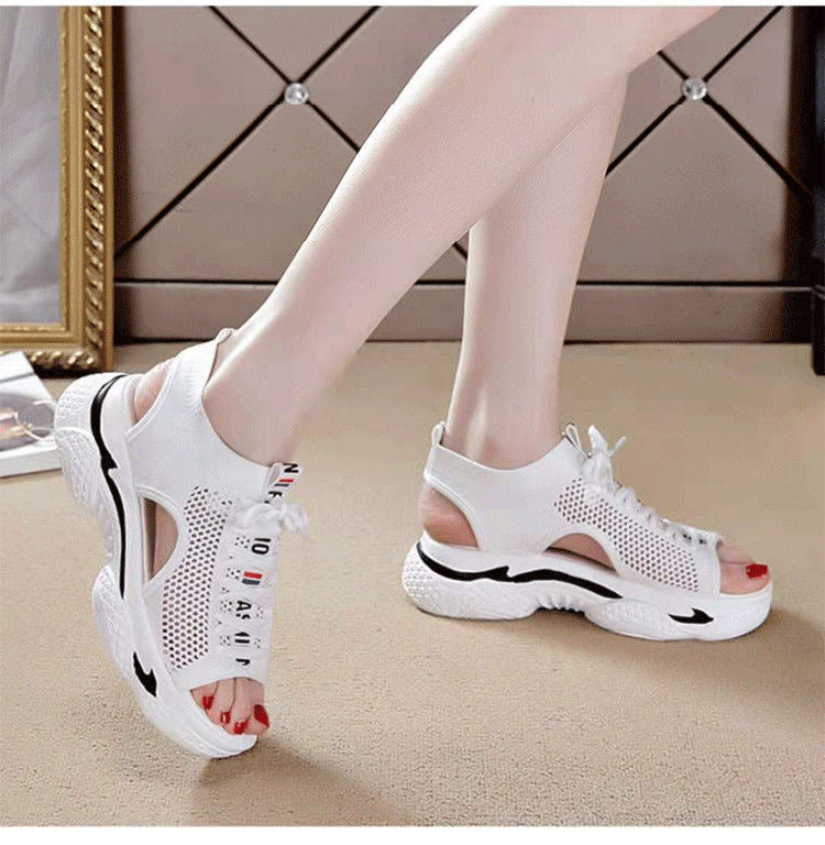 Hollowed Mesh Shoes Breathable Comfortable Platform Platform Leisure