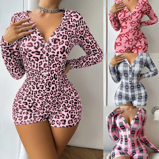 Sexy Casual V-neck Slim-fit Bodysuit