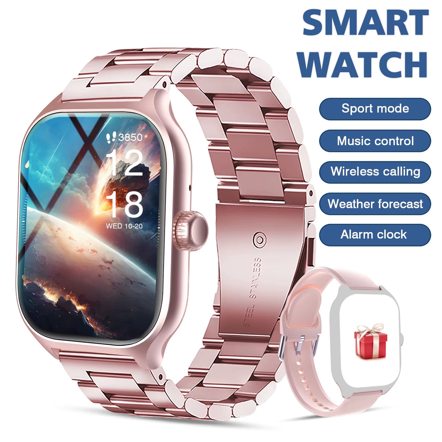 Smart Watch, for Men and Women, Wireless Calling, Fitness Tracker, 2.01 Inch Screen, Sports Smart Watch