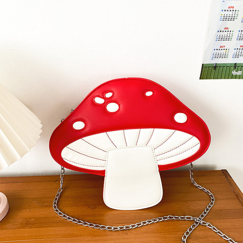 Personalized Collision Color Simulation Mushroom Crossbody Bag