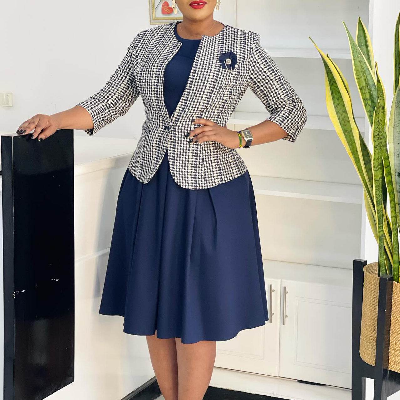 Winter Fashion Long Sleeve Coat Vest Skirt