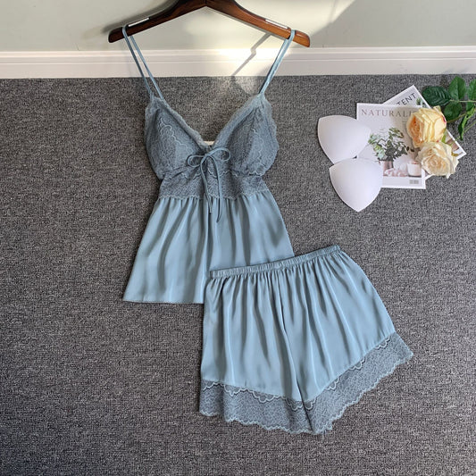 Strap Nightwear Women's SpringSummer New Arrival Top And Shorts Two-Piece Set