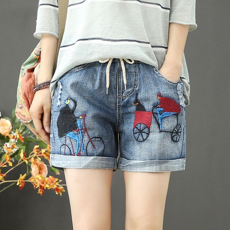 Tube Loose Casual Retro Curled Embroidery