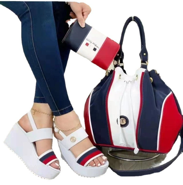 Wedge Heel Women's Summer New Thick-soled Platform Roman Shoes