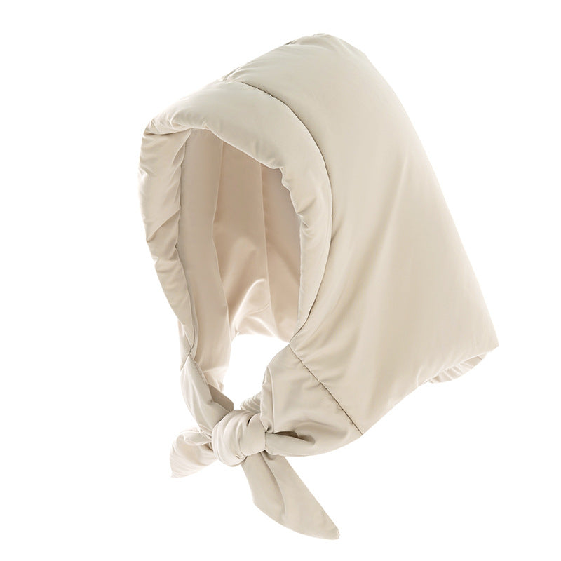Personality Women's Literary Down Cotton Hat Windproof Ear Protection