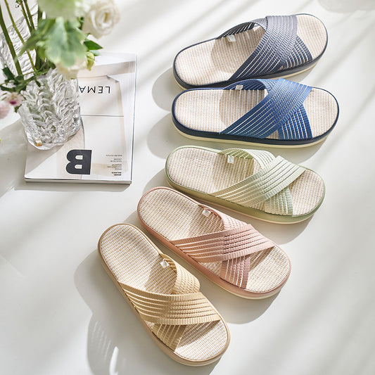 Cotton And Linen Slippers For Women Living At Home