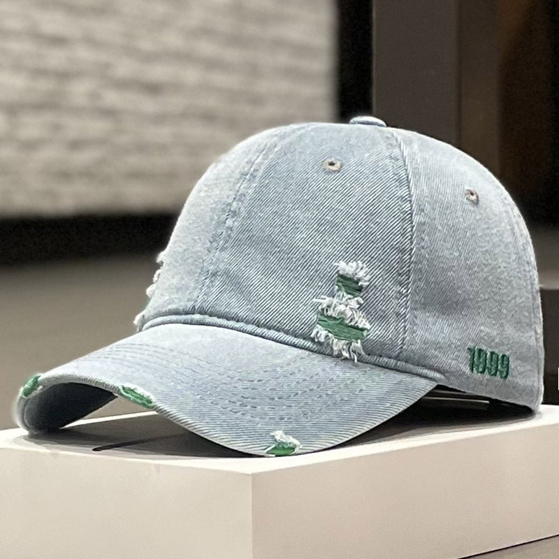 Women's Fashion Versatile Denim Do Old Broken Baseball Hat