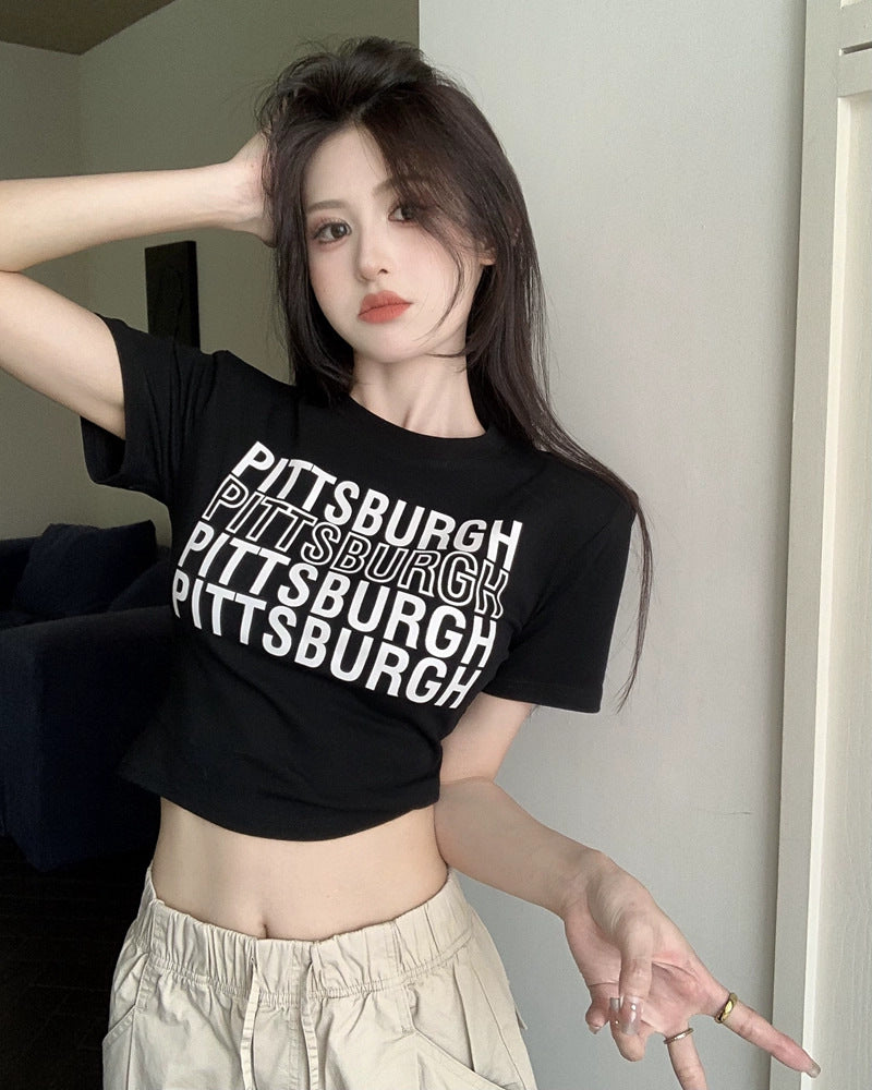 Cropped Rose-red Top That Flatters Your Figure And Creates A Slimming Look