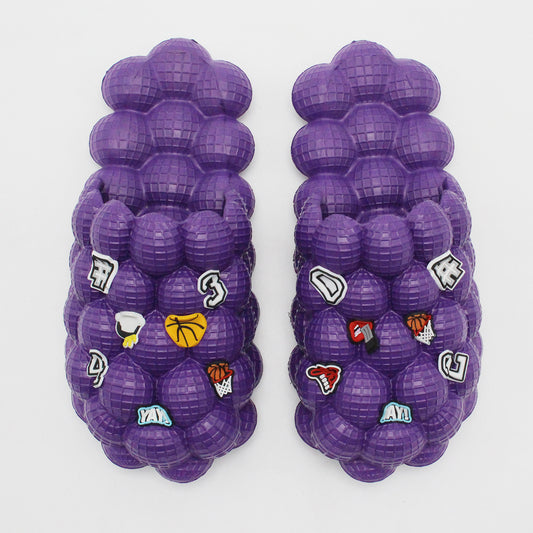 Men's And Women's Fashion Simple Solid Color Grape Particles Slippers