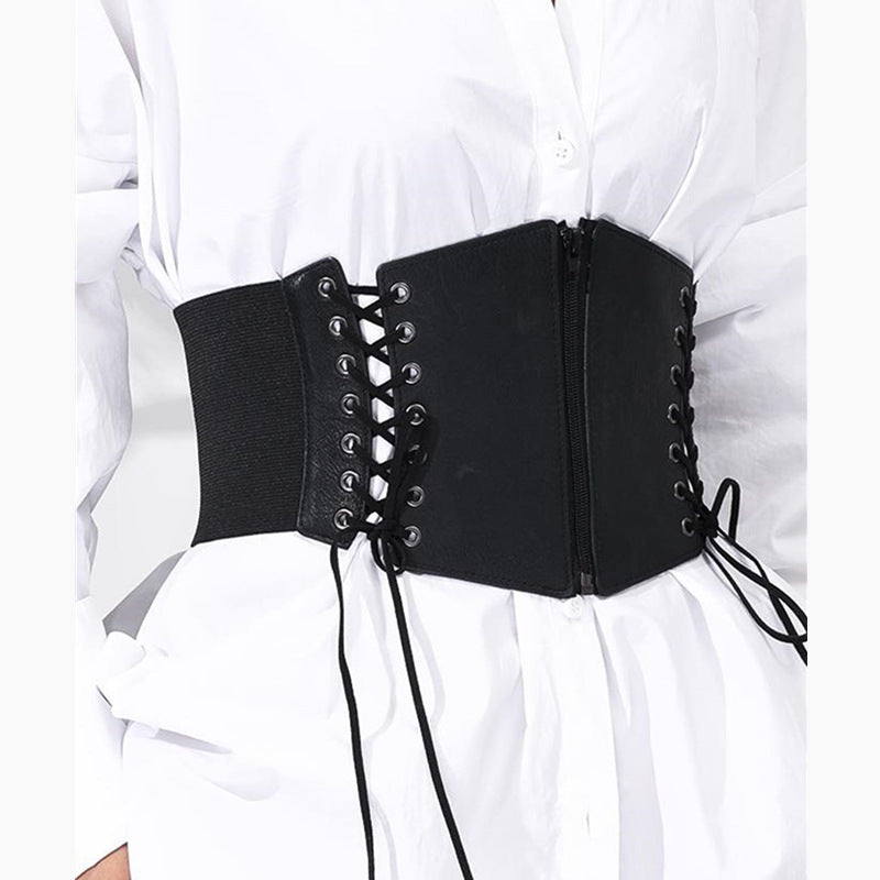 Leather Girdle Shirt Sweater Decoration Was Thin Braided Waist Belt