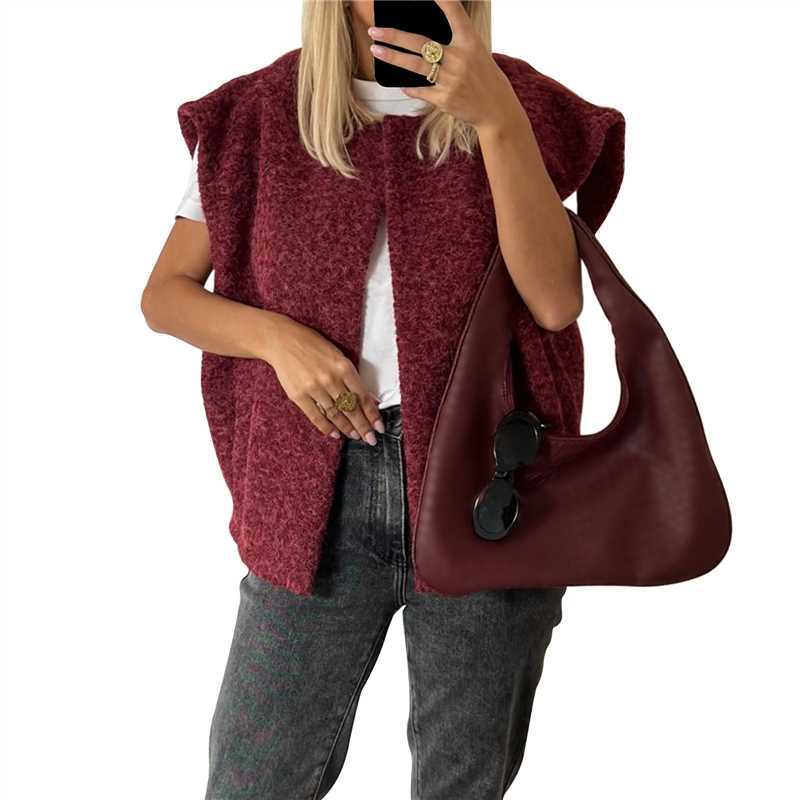 V-neck Double-sided Hand-stitched Wool Overcoat Vest