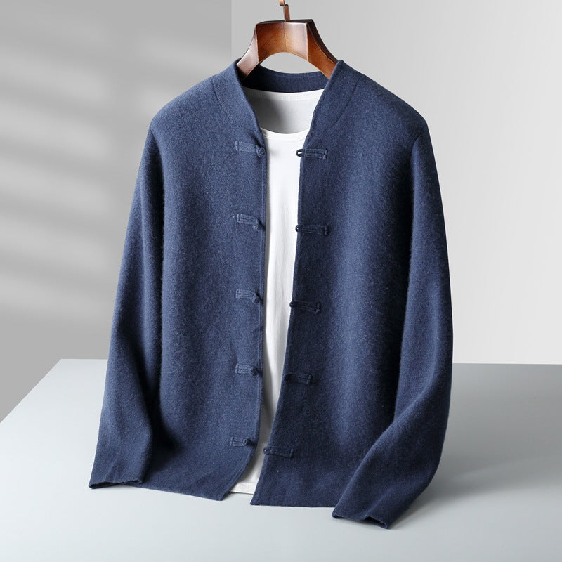 Button Warm Thickened Wool Coat