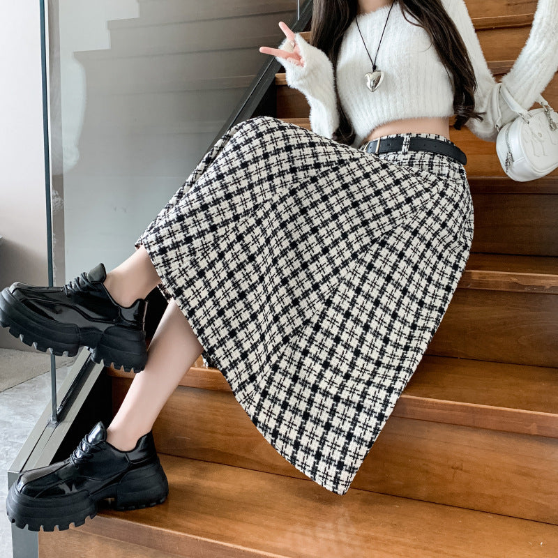 High Waist Plaid Elegant Skirt For Women