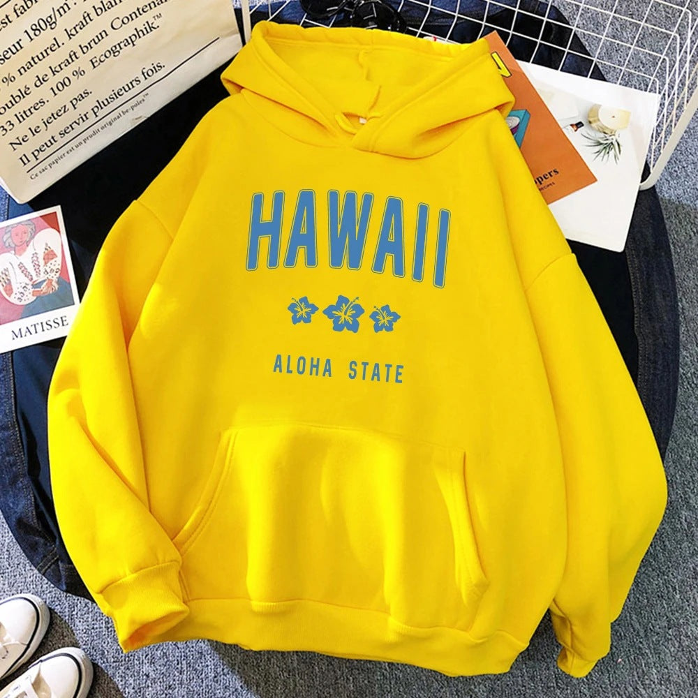 Roha Letter Printing Hoodie til kvinder Hip Hop