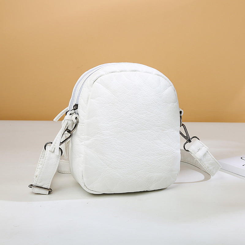 Retro Fashion Washed Leather Messenger Bag For Casual Shopping