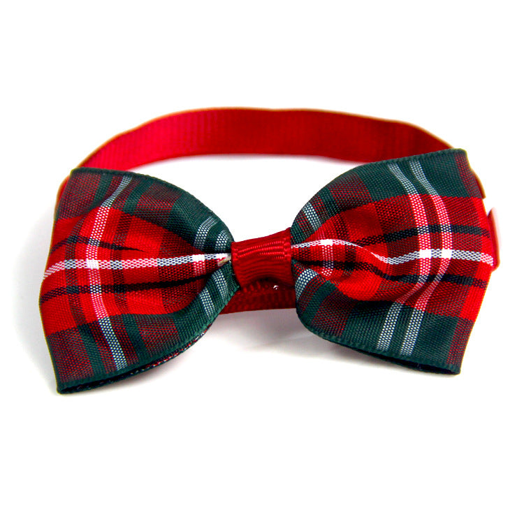 New Year Red And Green Christmas Series Pet Tie Bow Handcraft Jewelry Collar Dogs And Cats Bow Tie