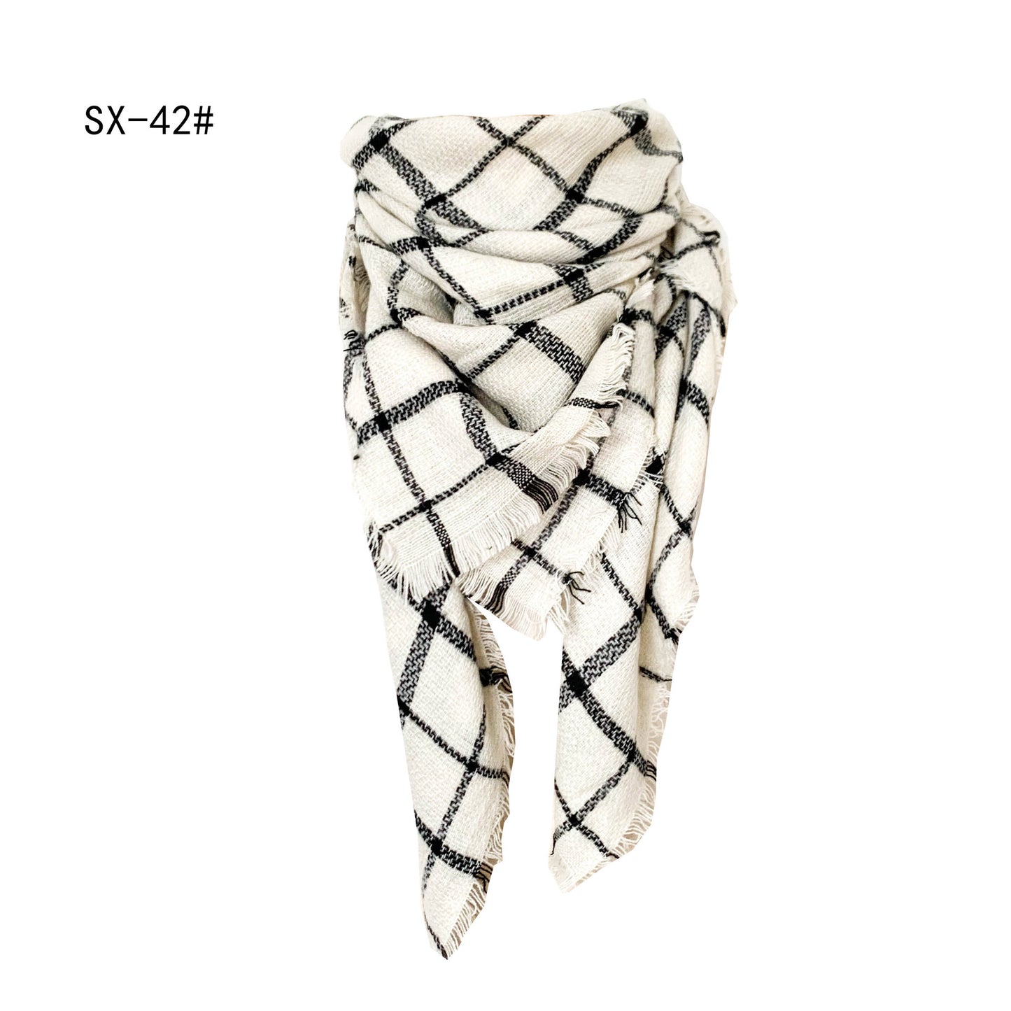 Cashmere-like Colorful Plaid Square Scarf