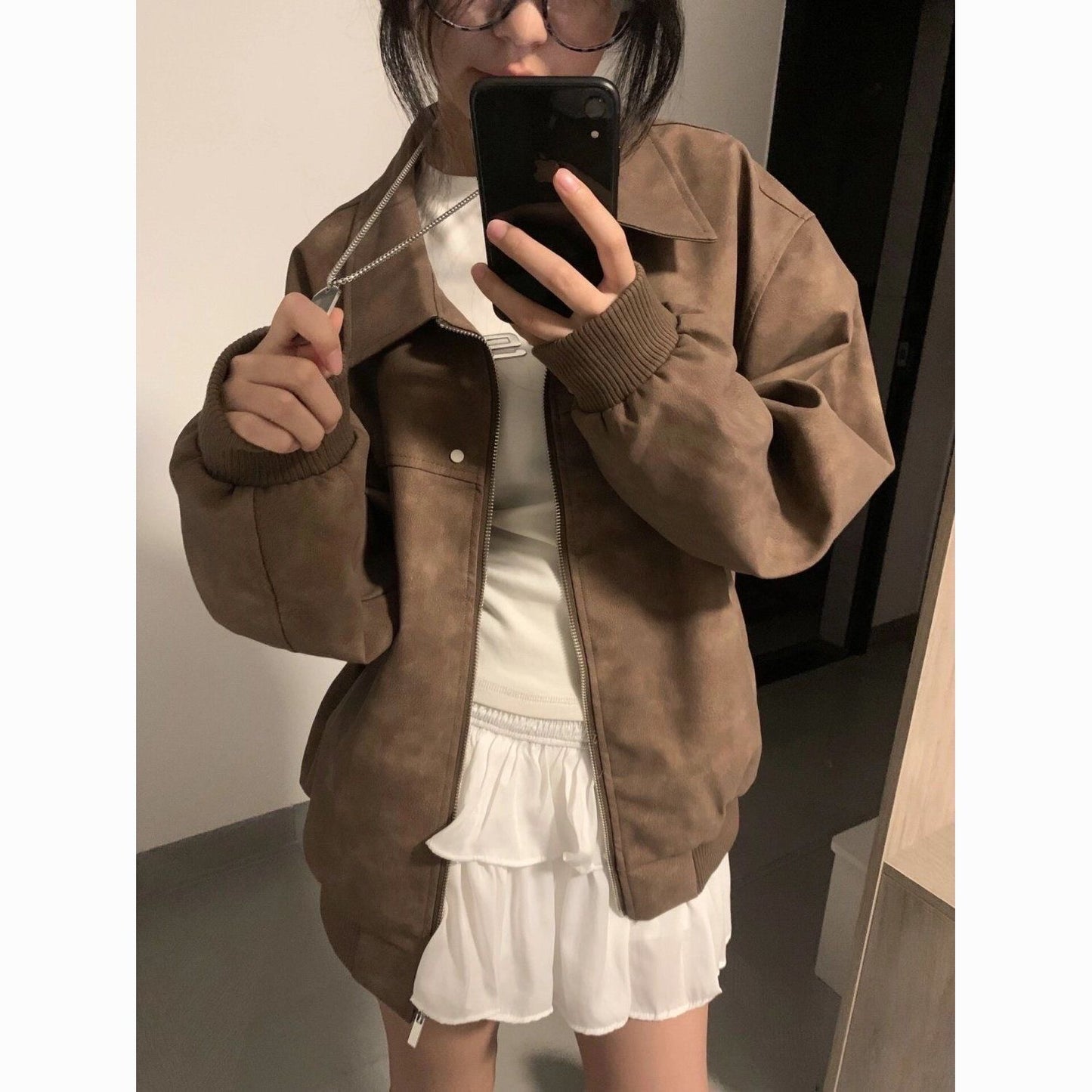 Amerikansk Retro High-end Revers Par Casual Jakke