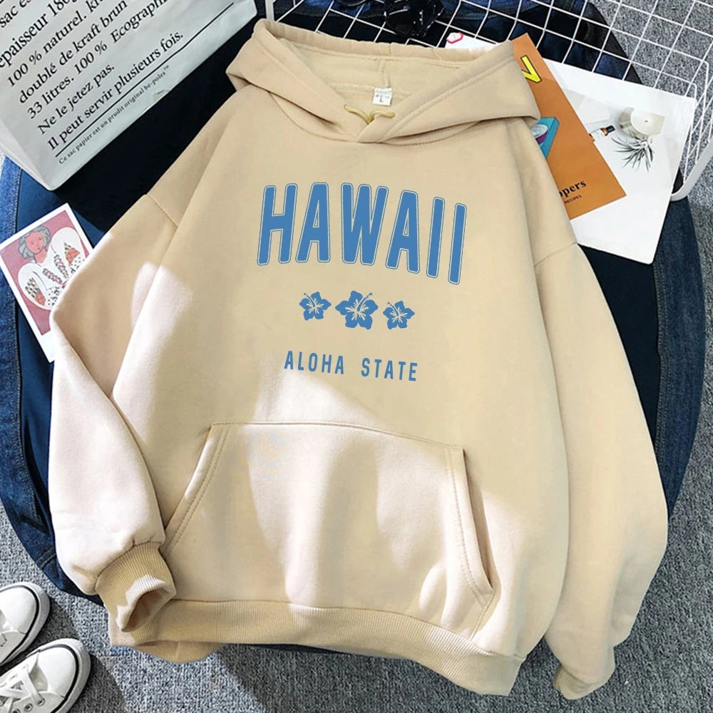 Roha Letter Printing Hoodie til kvinder Hip Hop
