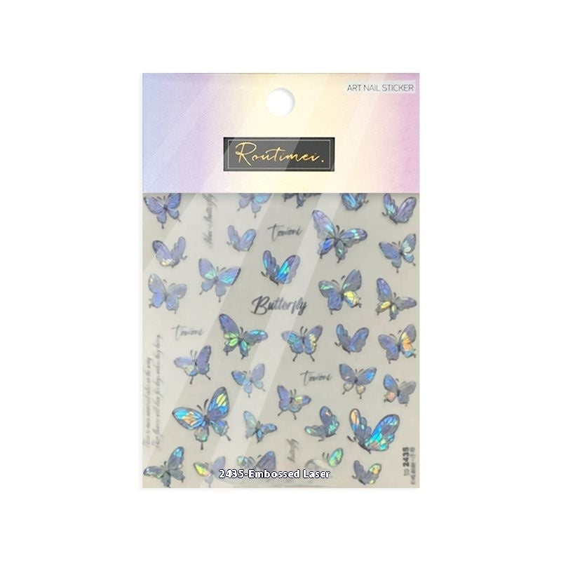 Colorful Butterfly Graceful Relief Laser 5d Three-dimensional Adhesive Waterproof Nail Sticker