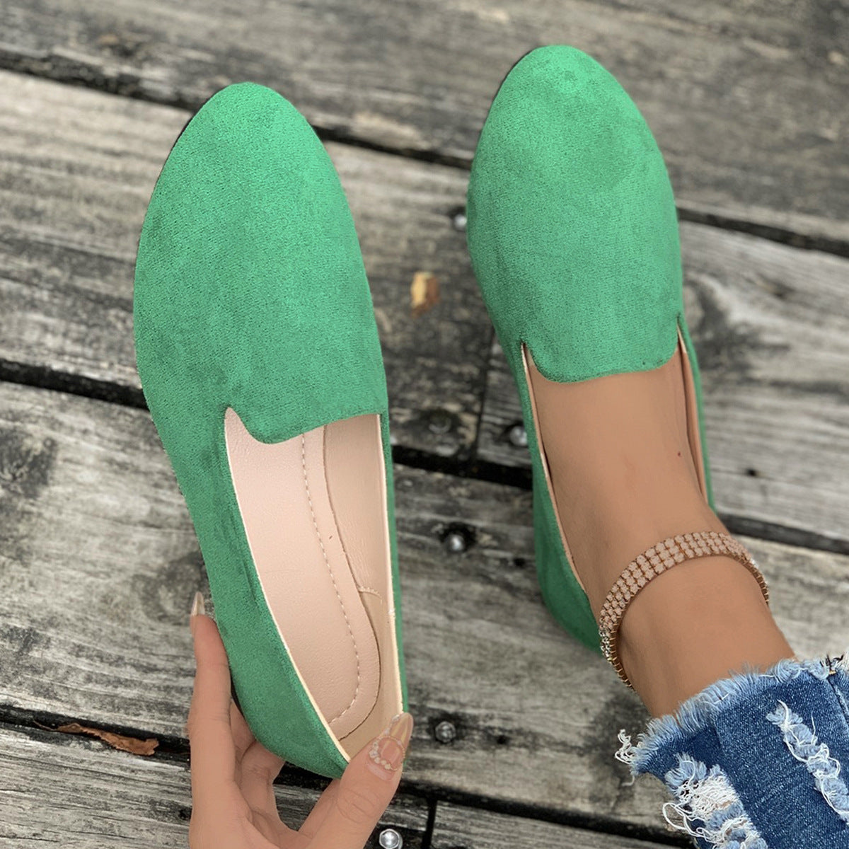 Women's Leisure Thin Shoes Low-cut Flat Round Head