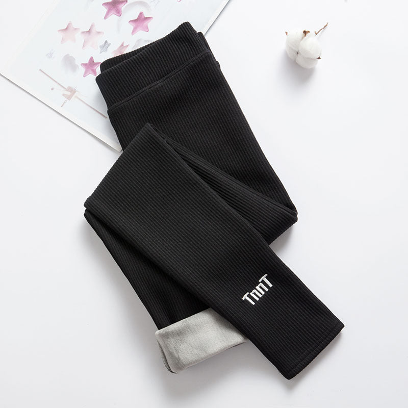 Cotton Leggings Ladies Lamb Wool Plus Velvet Thickened Outer Wear High Waist