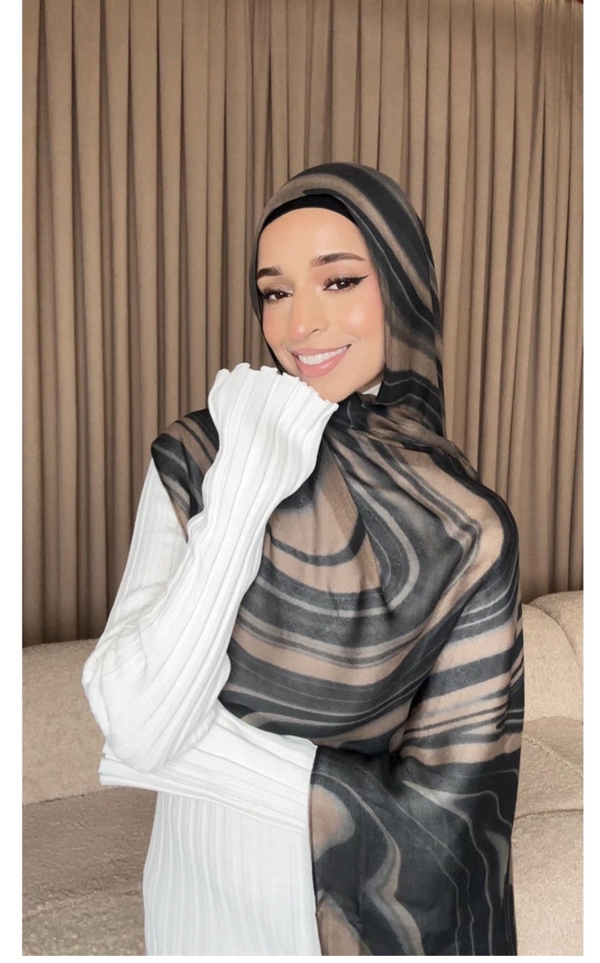 Watercolor Series Satin Polyester Ethnic Shawl
