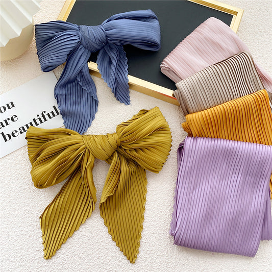 Women's Fashion Solid Color Pleated Scarf