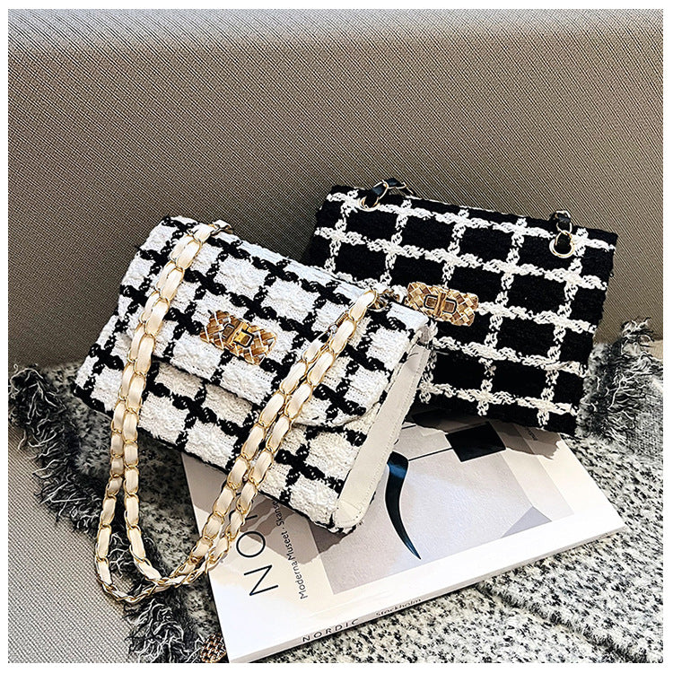 Damemode Trendy Kædetaske Tekstur Crossbody
