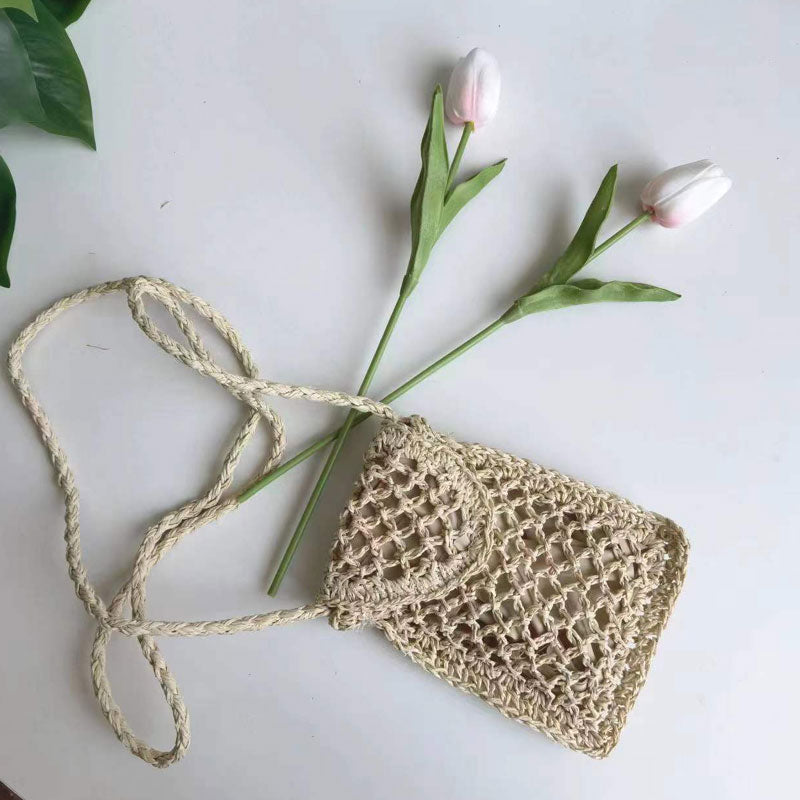 Pure Handmade Woven Hollow Crossbody Bag