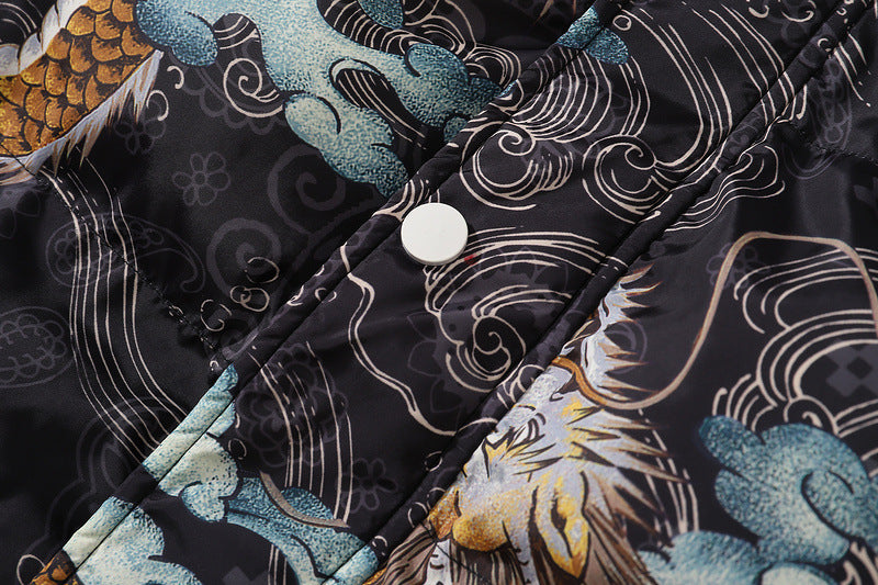 Longteng Full Printed Cotton Clothes High Street Loose