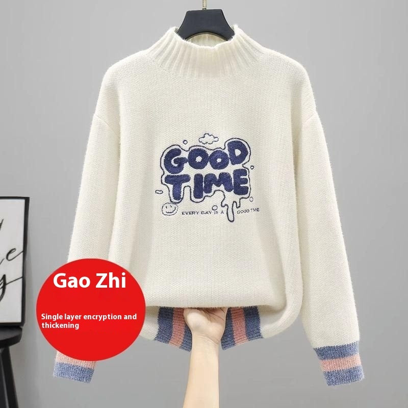 Sweater Inner Girl Winter Fleece-lined Thickened