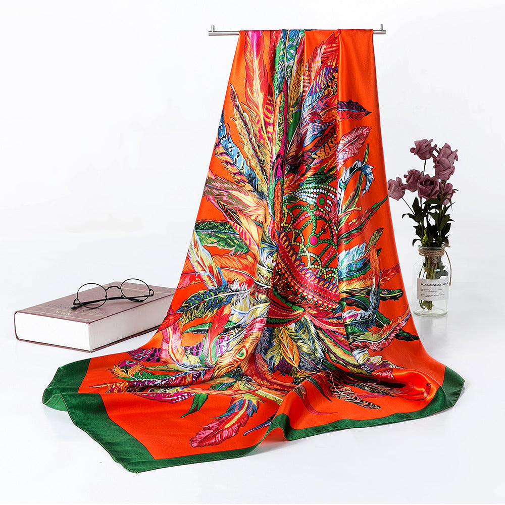 Women's Silk Scarf Multi-functional Small Silk Satin Shawl