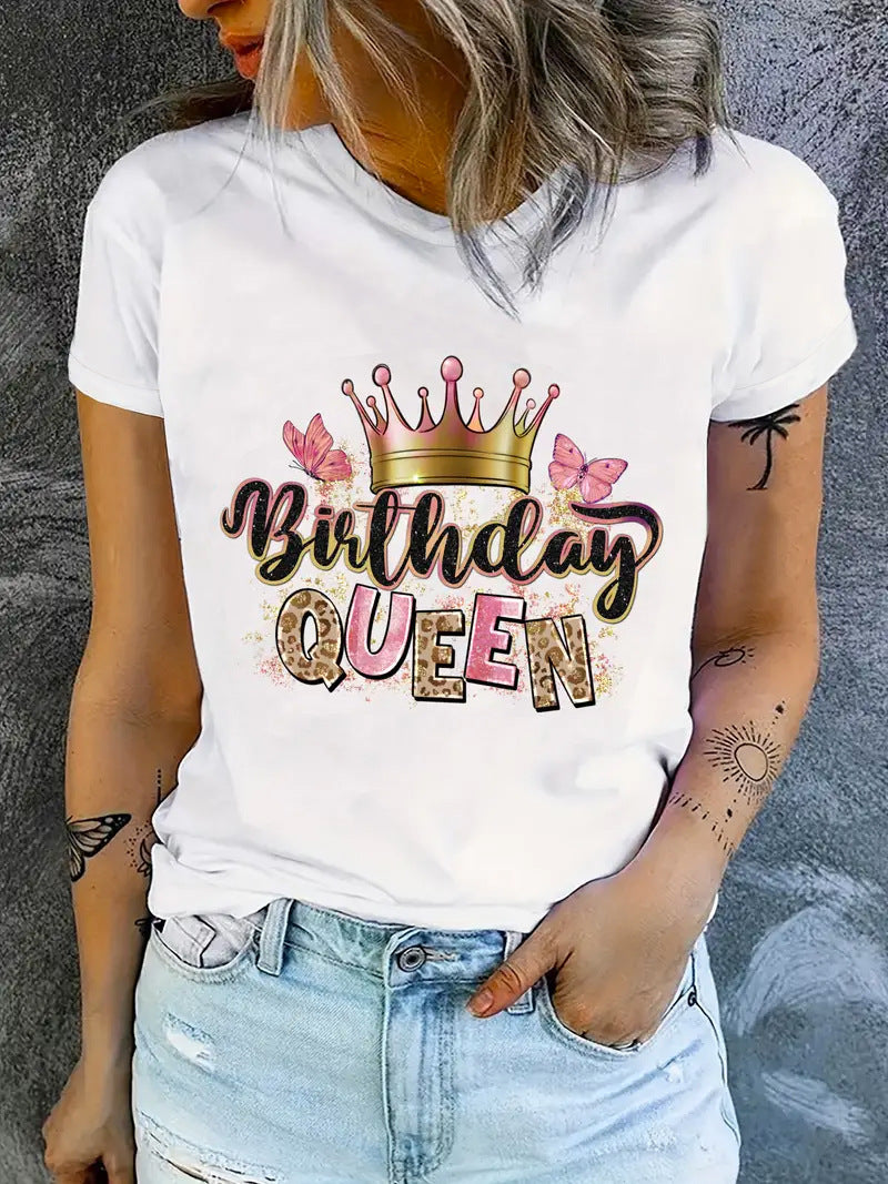 New Fashion Printed Sweatshirt Casual Short Sleeve Pullover Women's Clothing