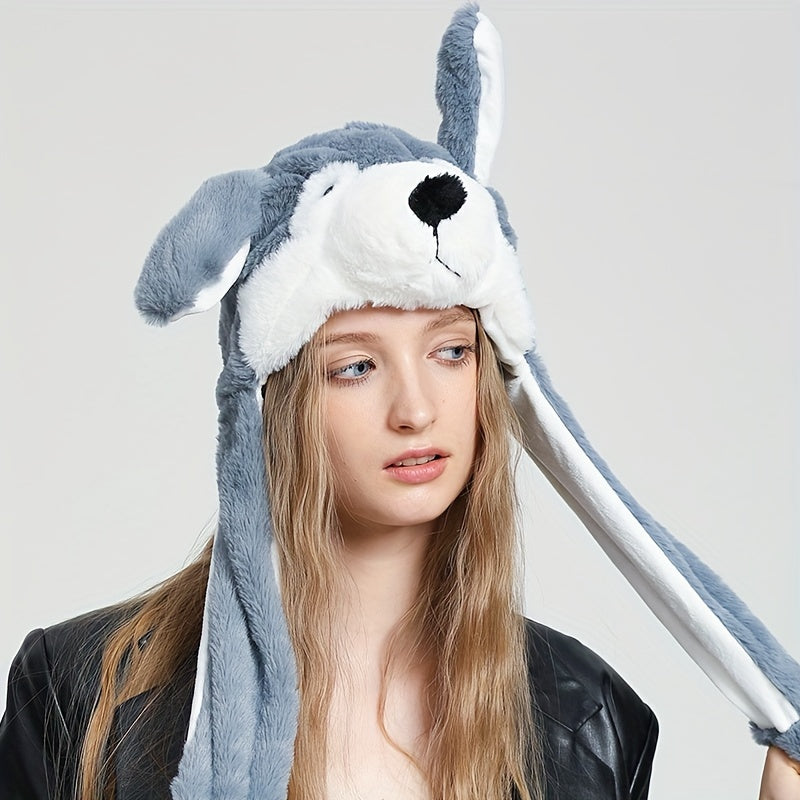 Sød dyr bevægelig ørehat Sød panda hund frø hvalp plys hatte Halloween Cosplay fest øreklaphat til kvinder