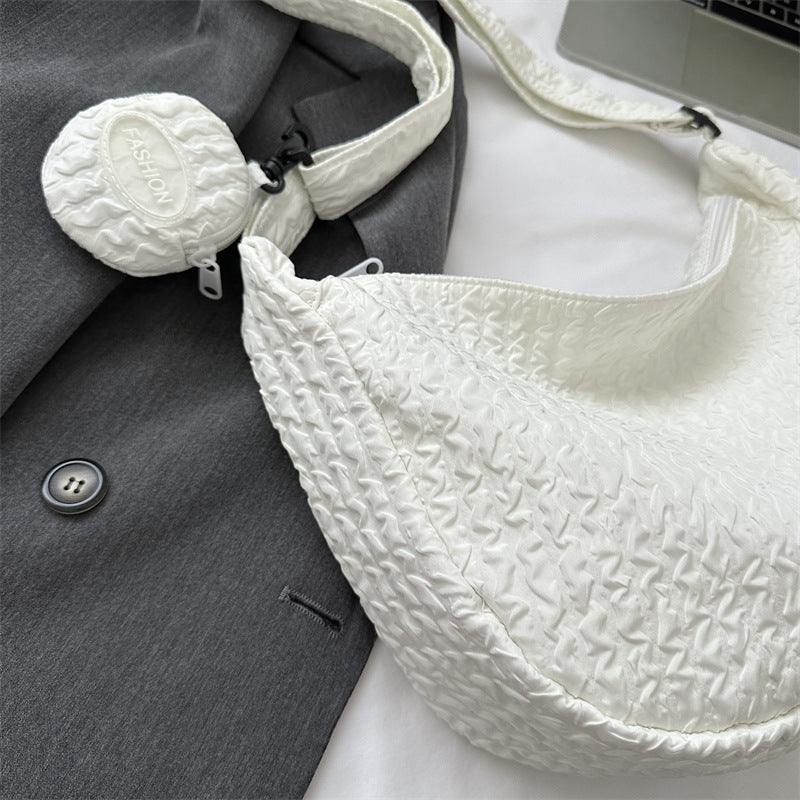 South Korea Ins Girl's Fashionable Cloud Puff Flower Shoulder Bag