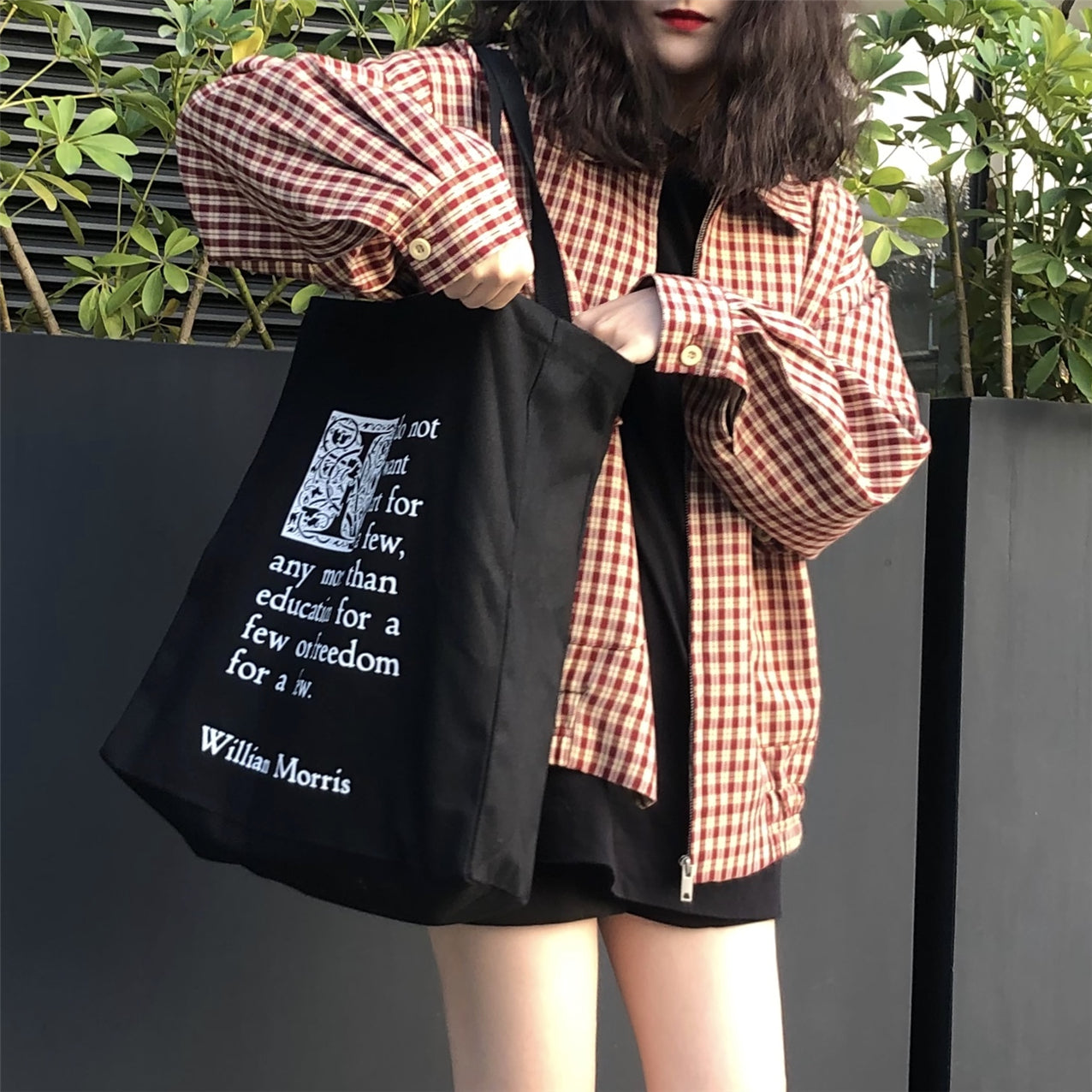 Black Canvas Bag, One-shoulder Large-capacity Female Literary Cloth Bag