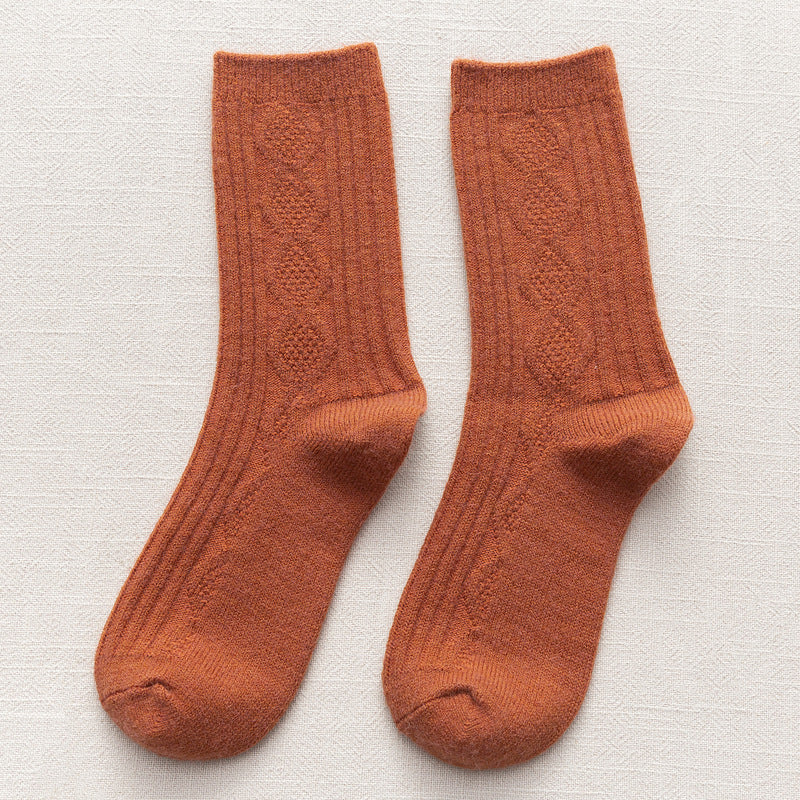 Black Terry Thermal Storage Long Tube Warm Women's Socks