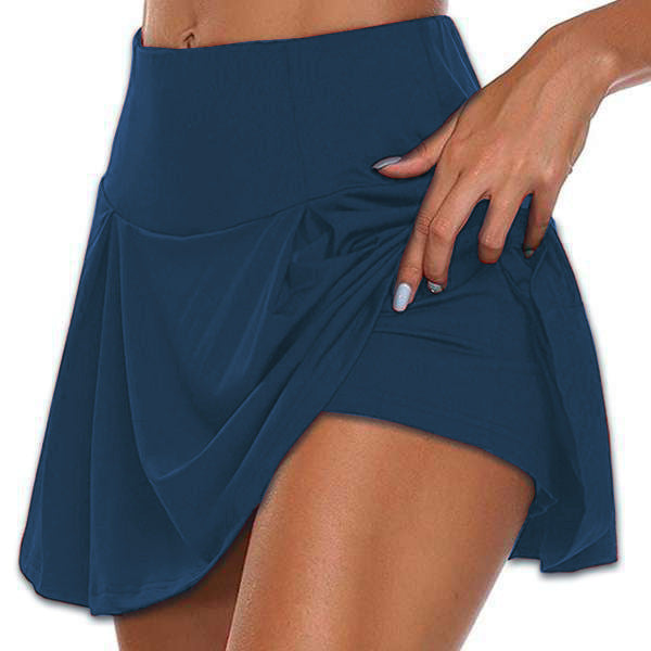 Ensfarvede Leggings-shorts med Falsk Todelt Design