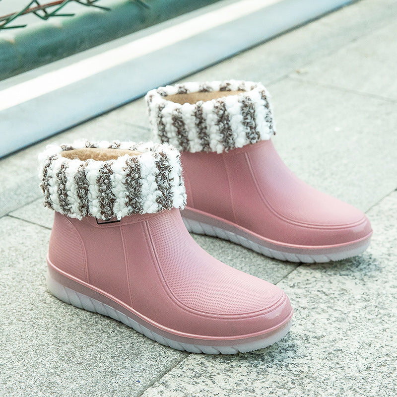 New Women's Low Tube Outdoor Candy Color Plus Cotton Water Shoes