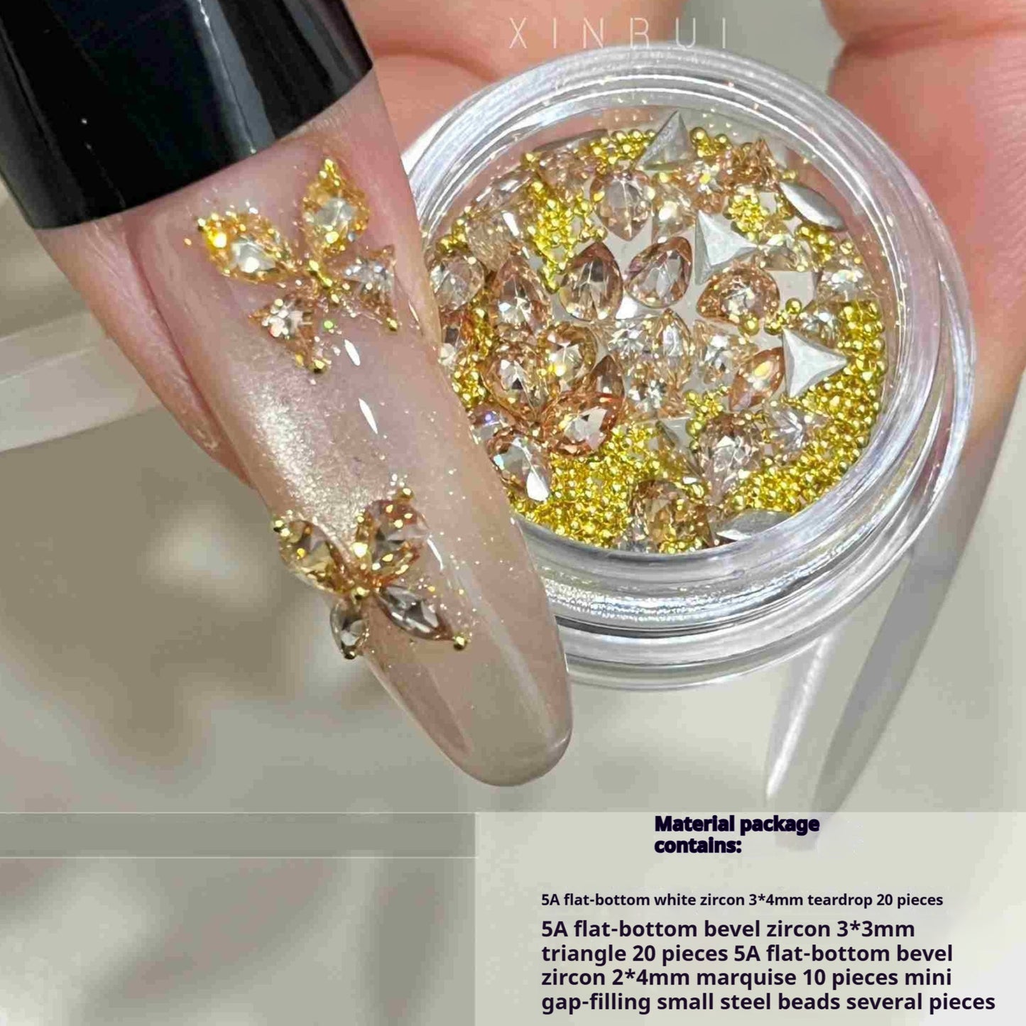 Materialepakke med diamantneglekunst og diamantzirkon – Bærbart tilbehør