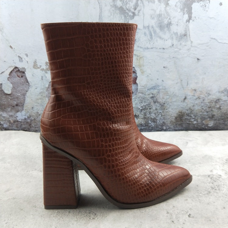 Casual Women's Short Boots With Thick Heels
