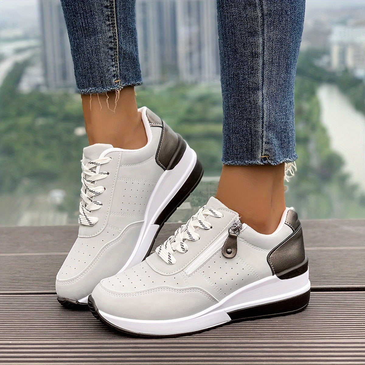 Women's Casual Sneakers With Thick Soles