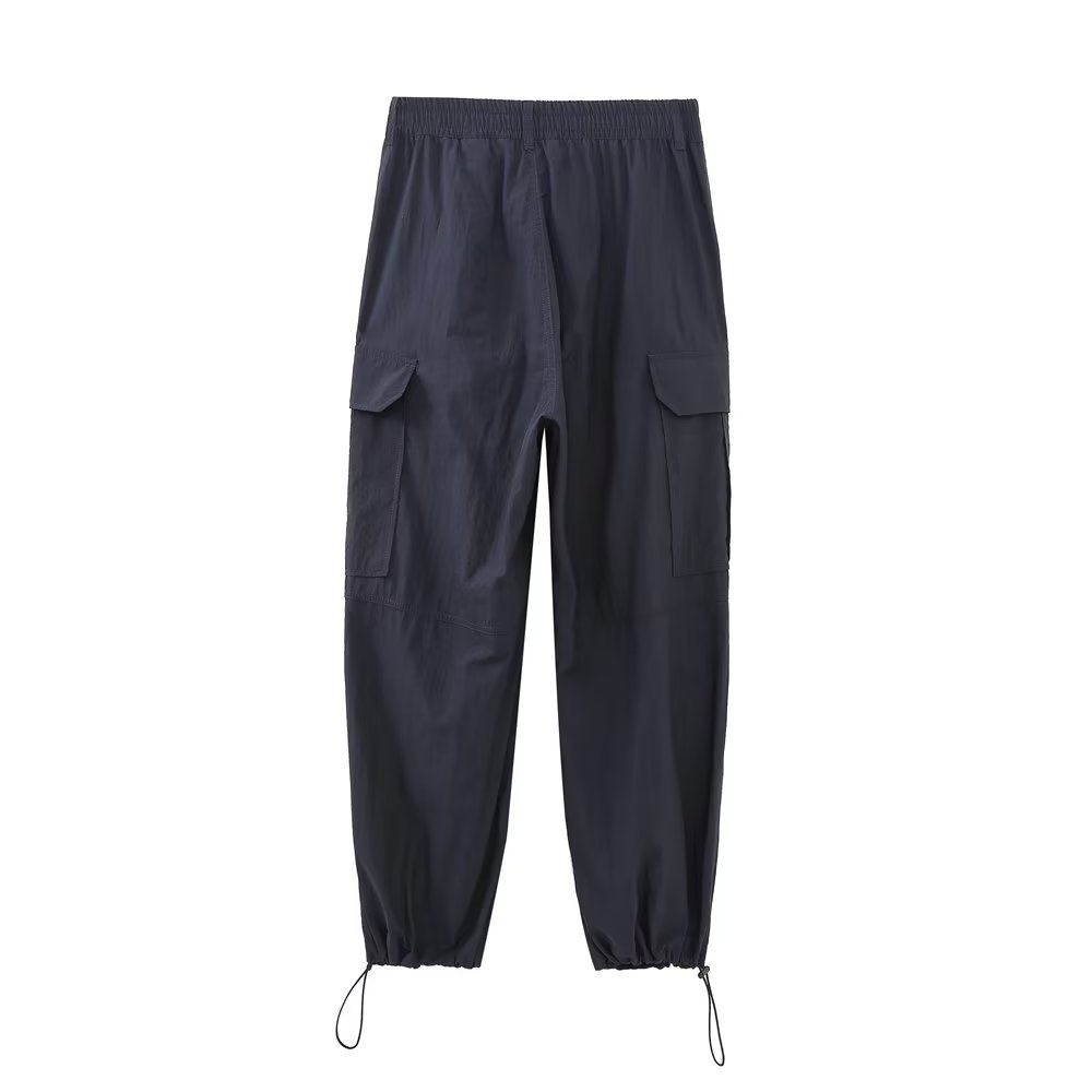 Lapel Short Sleeve Shirt Elastic Waist Casual Pants Suit
