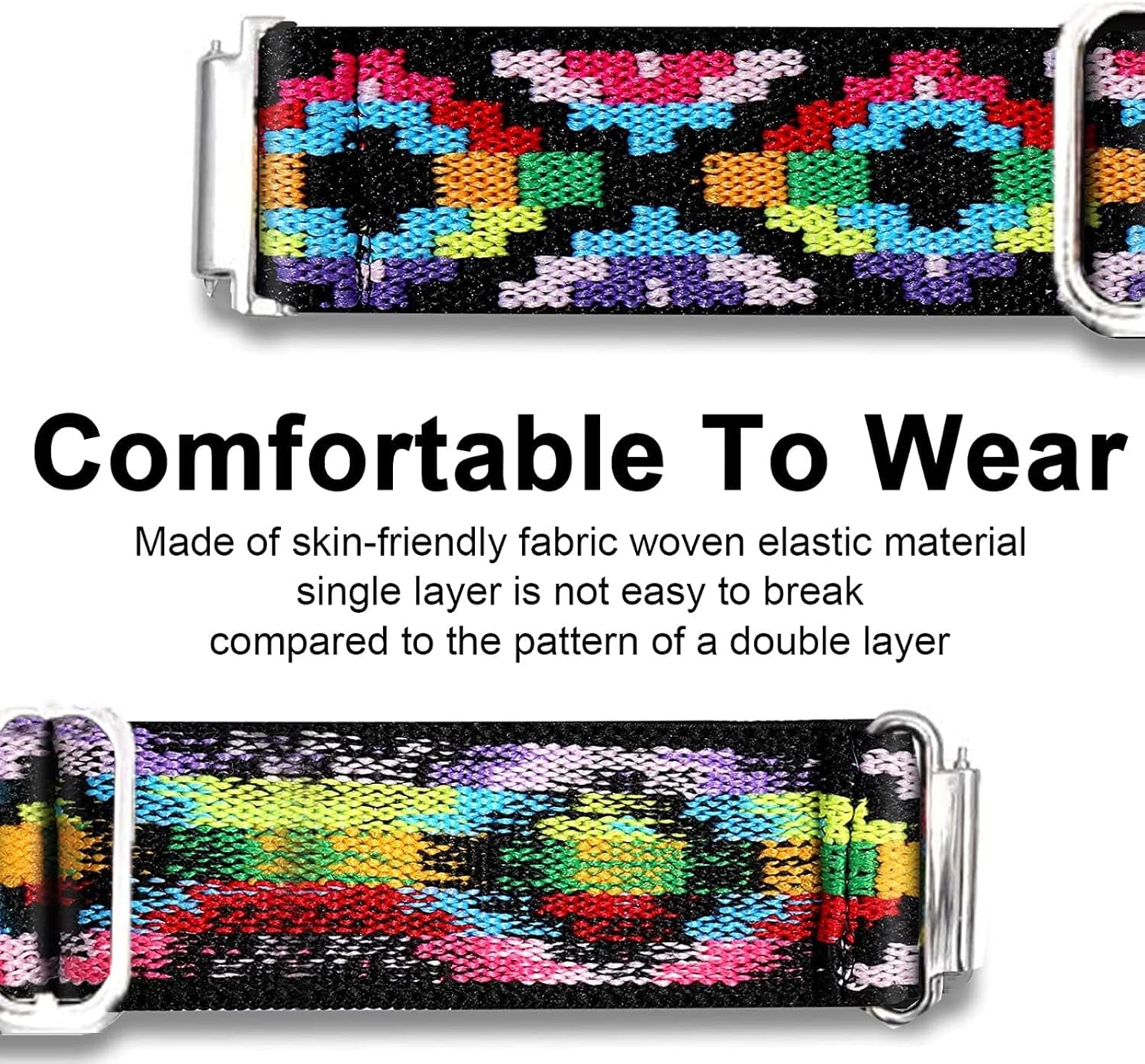 Compatible with IOWODO R30 Pro Bands, 20Mm Stretch Elastics Adjustable Strap Compatible with IOWODO R30 Pro/Touchelex Gaea Series K802 1.28 Smart Watch/Rlqa 54 1.83" Smart Watch (Colorful)