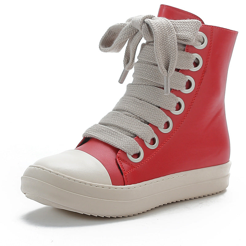 Street Small Leather Boots College Style
