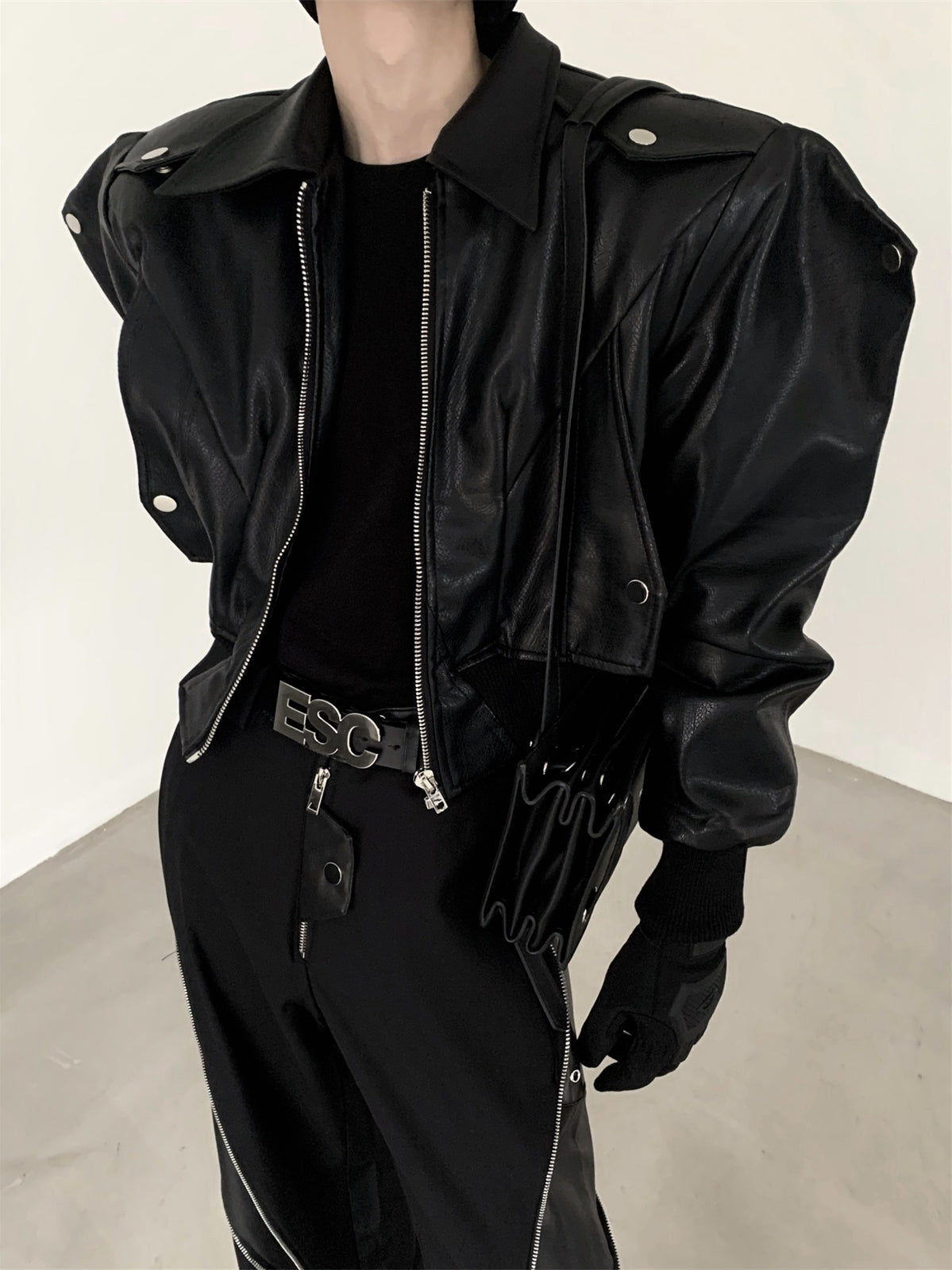 Thickened Short Design Leather Jacket