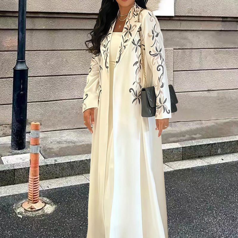 Elaborately Crafted Long Coat With Exquisite Floral Embroidery