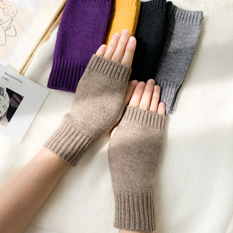 Women Stylish Hand Girl Arm Crochet Knitting Hollow Warm Fingerless Gloves